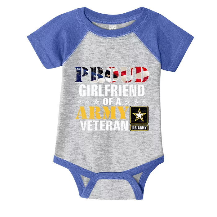 Proud Friend Of A Army Veteran American Flag Military Gift Infant Baby Jersey Bodysuit