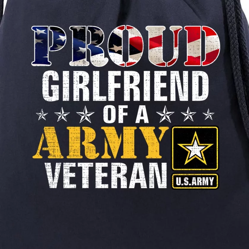 Proud Friend Of A Army Veteran American Flag Military Gift Drawstring Bag