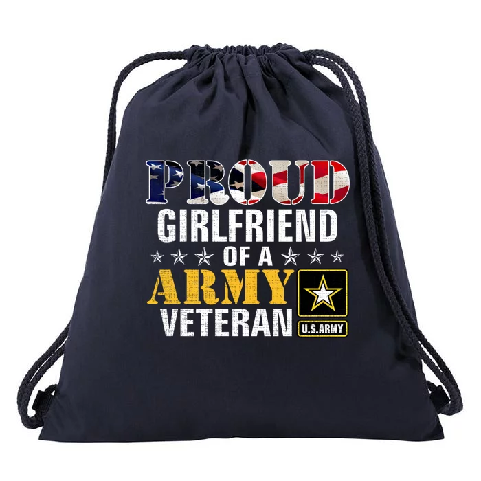 Proud Friend Of A Army Veteran American Flag Military Gift Drawstring Bag