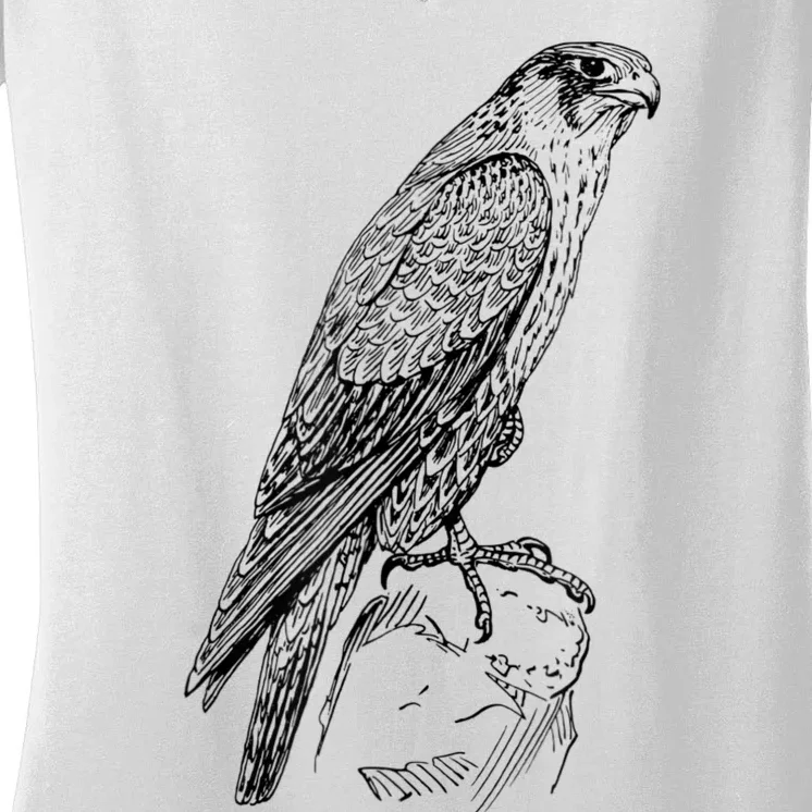 Peregrine Falcon Ornithology Falconer Bird Lover Women's V-Neck T-Shirt