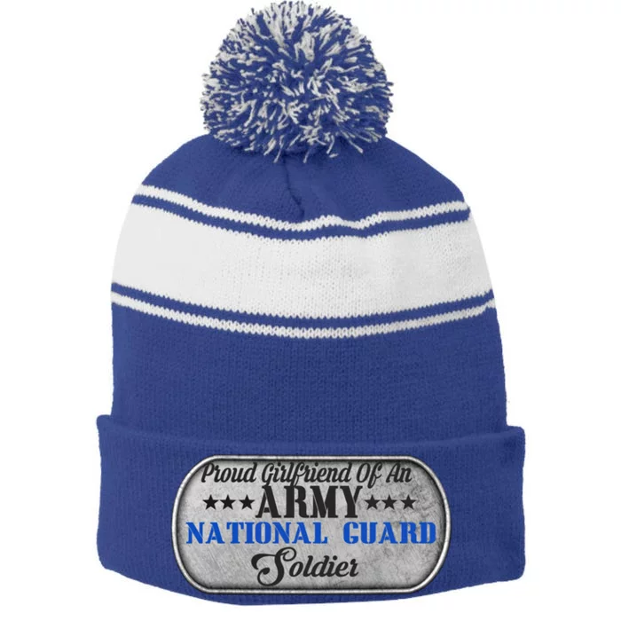 Proud Friend Of An Army National Guard U S Military Great Gift Stripe Pom Pom Beanie