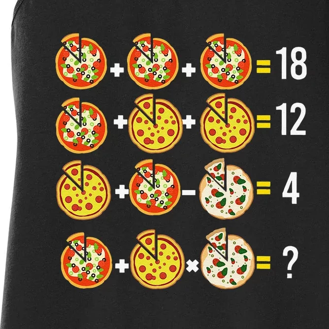 Pizza Funny Order Of Operations Pizza Quiz Math Teacher Women's Racerback Tank