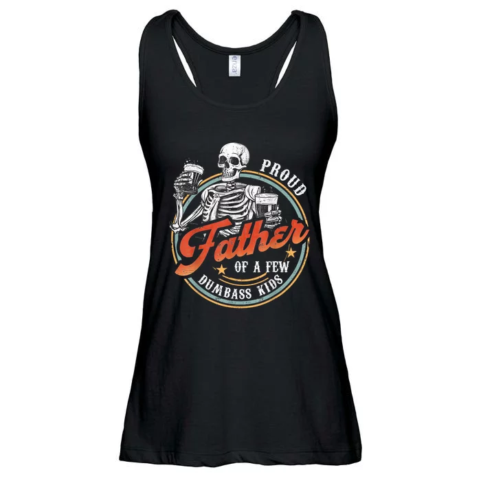 Proud Father Of A Few Dumbass Funny Dad Love Family Ladies Essential Flowy Tank