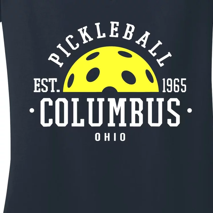 Pickleball For Pickleball Players In Columbus Ohio Yellow Women's V-Neck T-Shirt