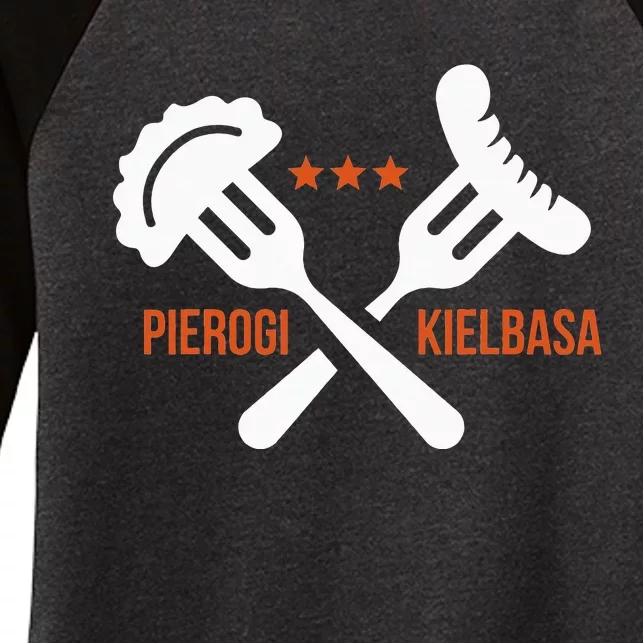 Poland Food Pierogi Kielbasa Polish quote Women's Tri-Blend 3/4-Sleeve Raglan Shirt