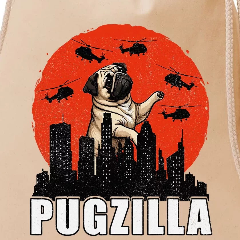 Pug Funny Pug Owner Pugzilla Dog Lover Drawstring Bag