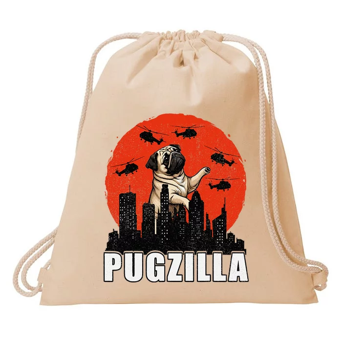 Pug Funny Pug Owner Pugzilla Dog Lover Drawstring Bag