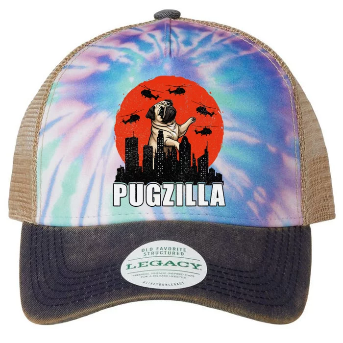 Pug Funny Pug Owner Pugzilla Dog Lover Legacy Tie Dye Trucker Hat