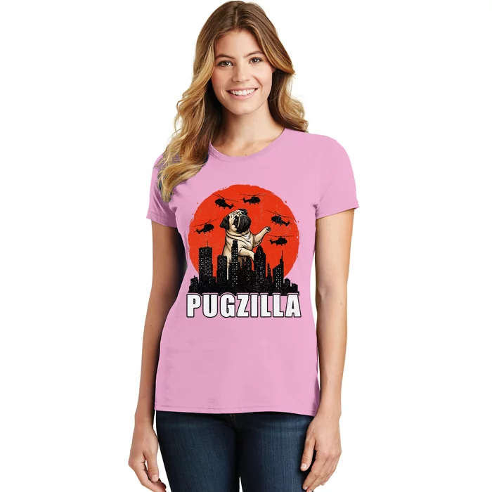 Pug Funny Pug Owner Pugzilla Dog Lover Women's T-Shirt