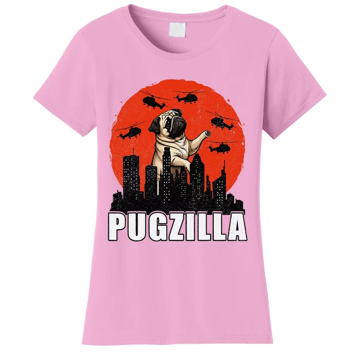 Pug Funny Pug Owner Pugzilla Dog Lover Women's T-Shirt