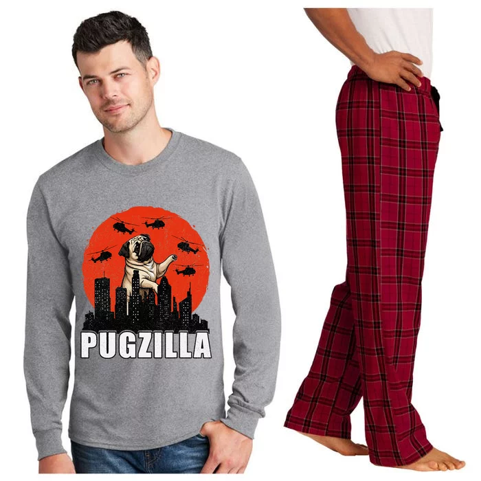 Pug Funny Pug Owner Pugzilla Dog Lover Long Sleeve Pajama Set