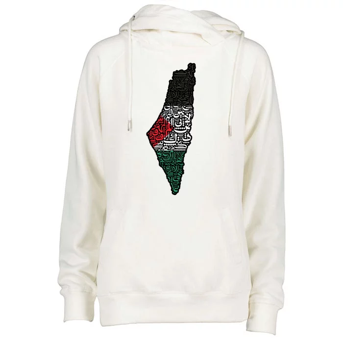 Palestine Flag Palestinian Womens Funnel Neck Pullover Hood