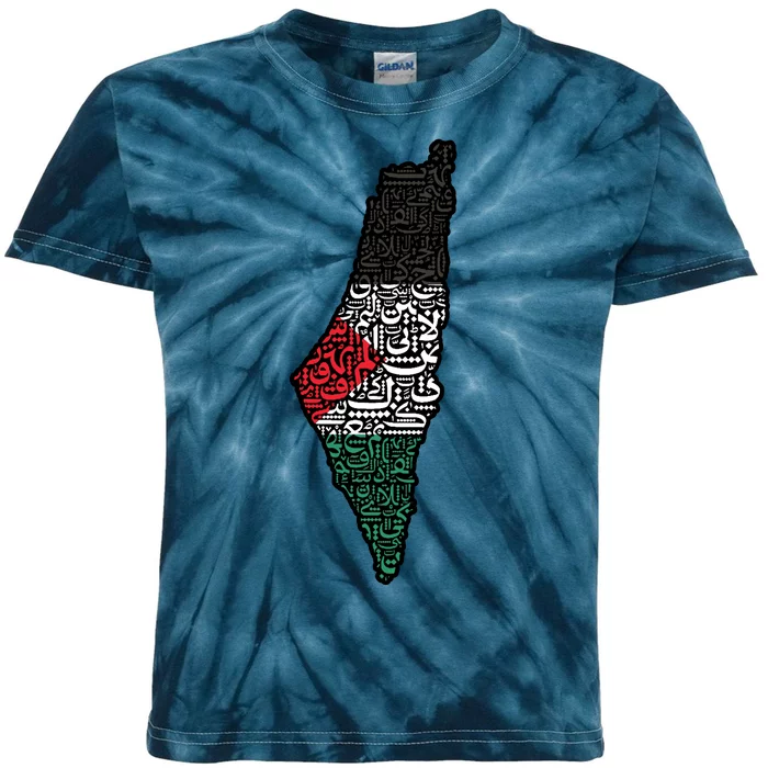 Palestine Flag Palestinian Kids Tie-Dye T-Shirt