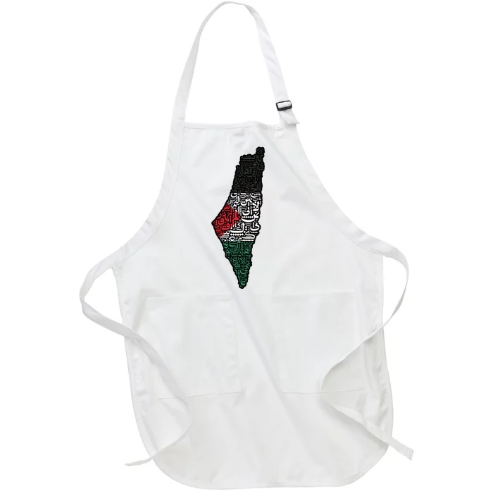 Palestine Flag Palestinian Full-Length Apron With Pocket