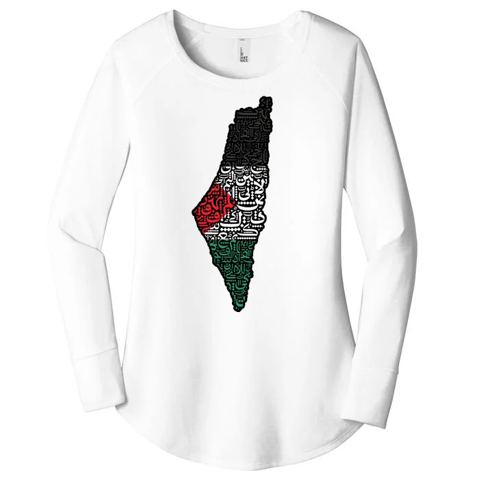 Palestine Flag Palestinian Women's Perfect Tri Tunic Long Sleeve Shirt