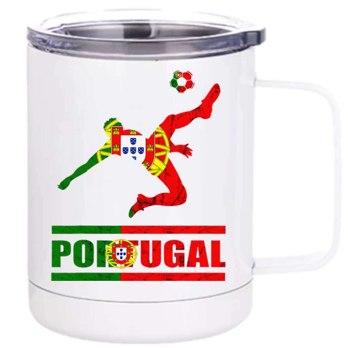 Portuguese Flag Portugal Soccer Portuguese Pride Portugal Front & Back 12oz Stainless Steel Tumbler Cup