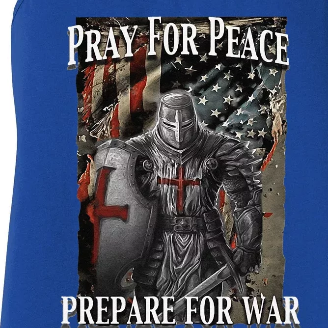 Pray For Peace Prepare For Freedom Believe Women's Racerback Tank