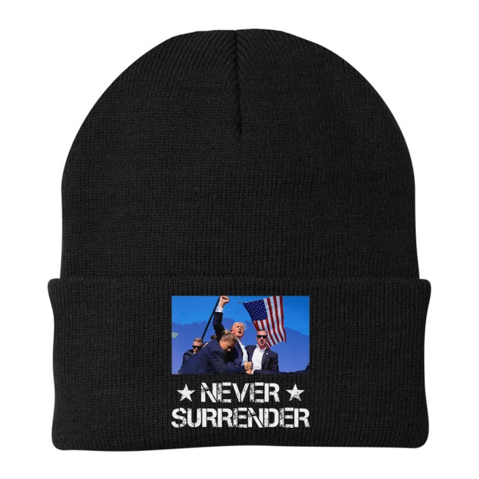 Pray For President Trump Never Surrender God Bless Trump Gift Knit Cap Winter Beanie