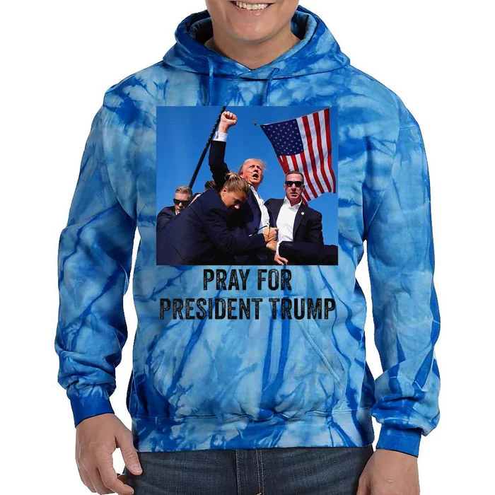 Pray For President Trump God Bless President Trump Tie Dye Hoodie