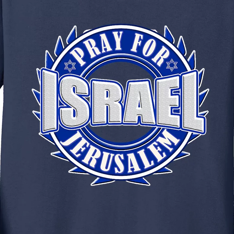 Pray For Peace Jerusalem Israel Christian Religious Kids Long Sleeve Shirt