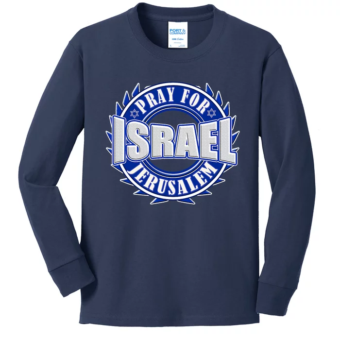 Pray For Peace Jerusalem Israel Christian Religious Kids Long Sleeve Shirt