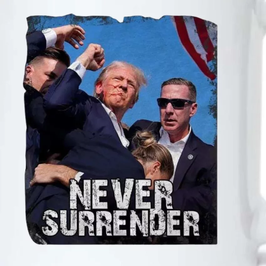 Pray For President Trump Never Surrender Black Color Changing Mug