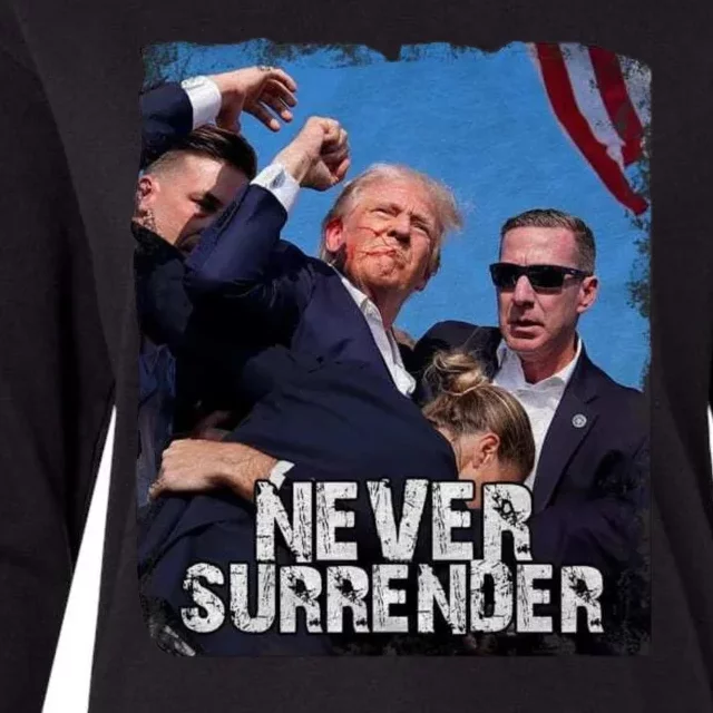 Pray For President Trump Never Surrender Womens Cotton Relaxed Long Sleeve T-Shirt