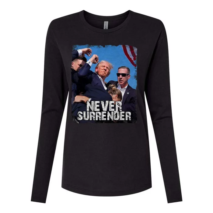 Pray For President Trump Never Surrender Womens Cotton Relaxed Long Sleeve T-Shirt