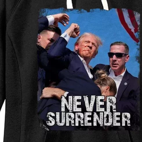 Pray For President Trump Never Surrender Women's Fleece Hoodie