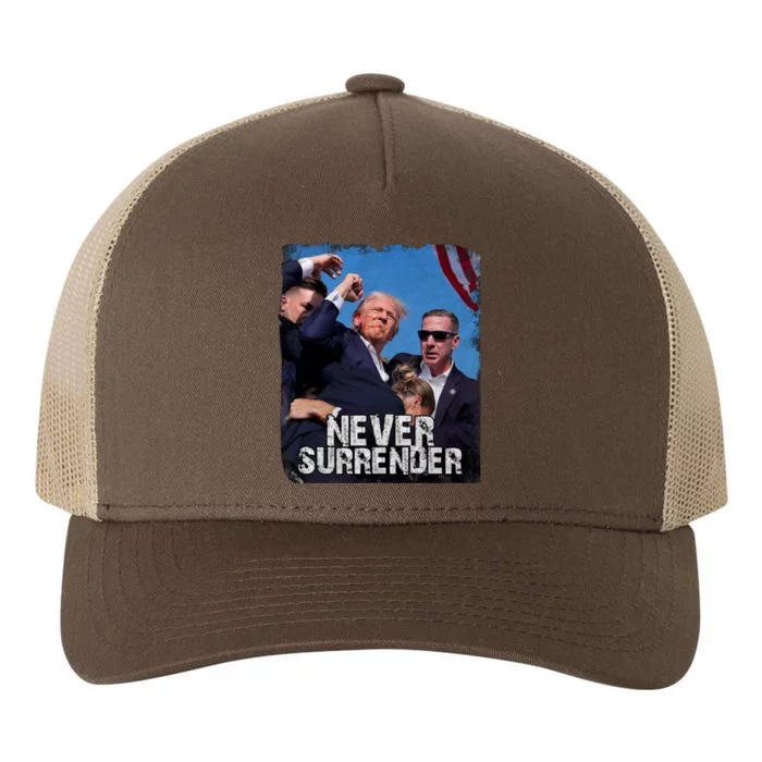 Pray For President Trump Never Surrender Yupoong Adult 5-Panel Trucker Hat