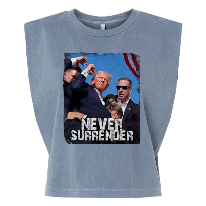 Pray For President Trump Never Surrender Garment-Dyed Women's Muscle Tee