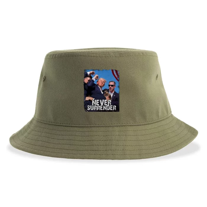 Pray For President Trump Never Surrender Sustainable Bucket Hat