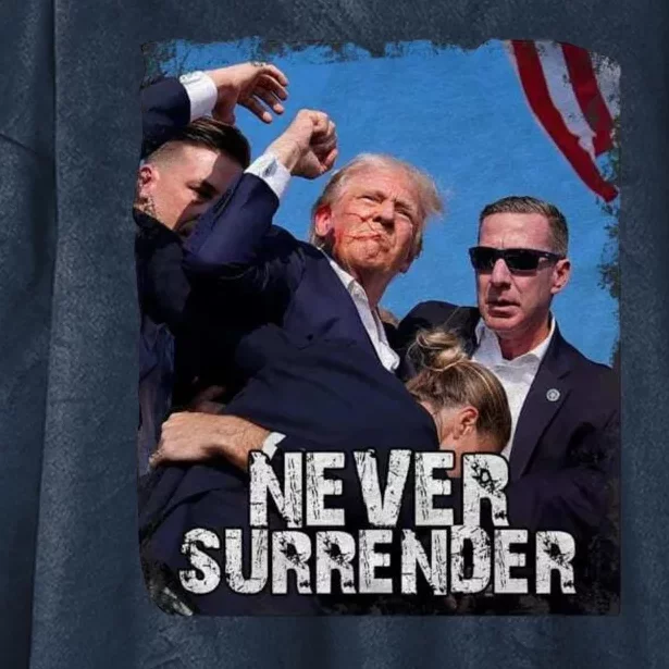 Pray For President Trump Never Surrender Hooded Wearable Blanket