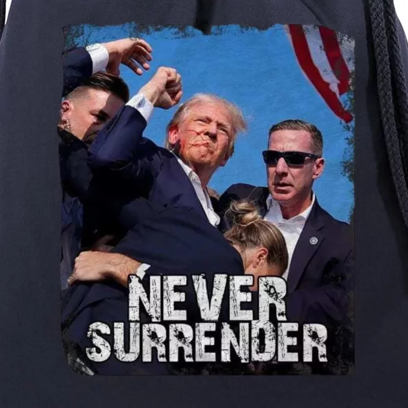 Pray For President Trump Never Surrender Drawstring Bag