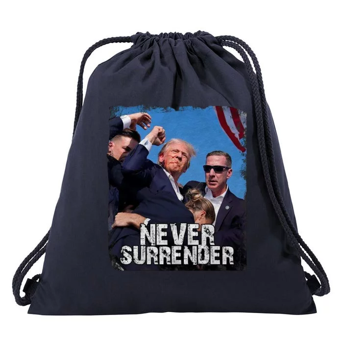 Pray For President Trump Never Surrender Drawstring Bag