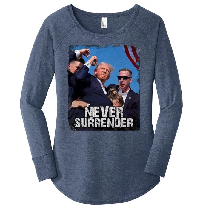 Pray For President Trump Never Surrender Women's Perfect Tri Tunic Long Sleeve Shirt