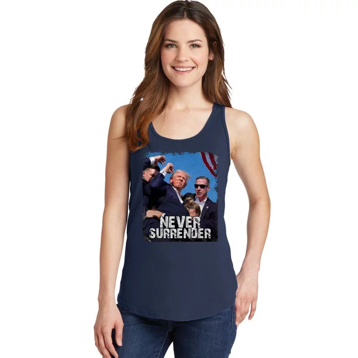 Pray For President Trump Never Surrender Ladies Essential Tank