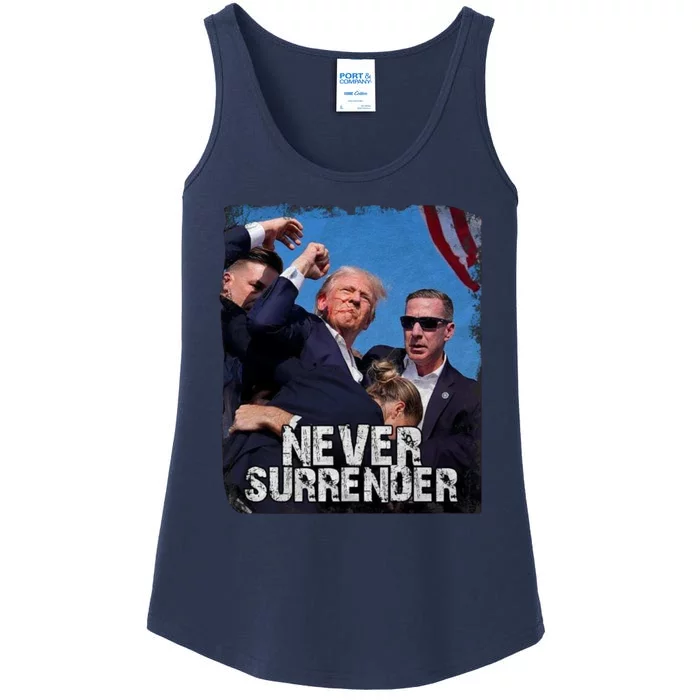 Pray For President Trump Never Surrender Ladies Essential Tank