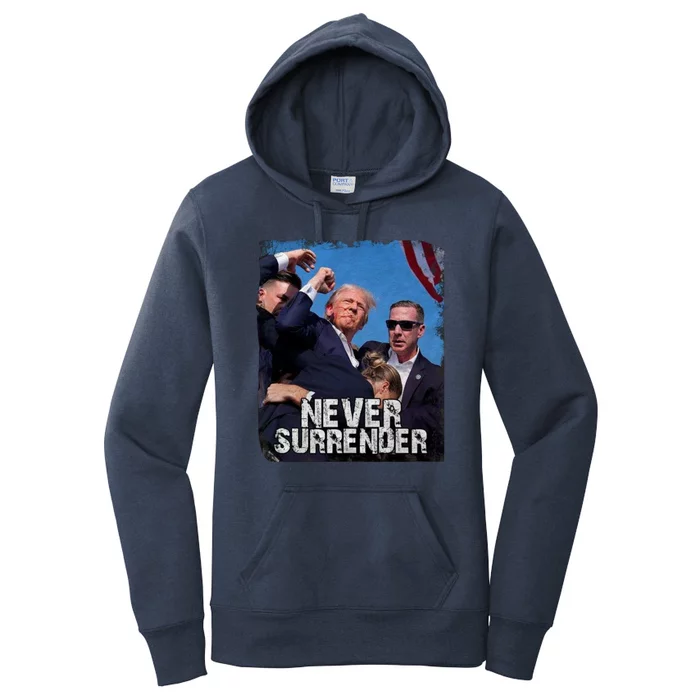 Pray For President Trump Never Surrender Women's Pullover Hoodie