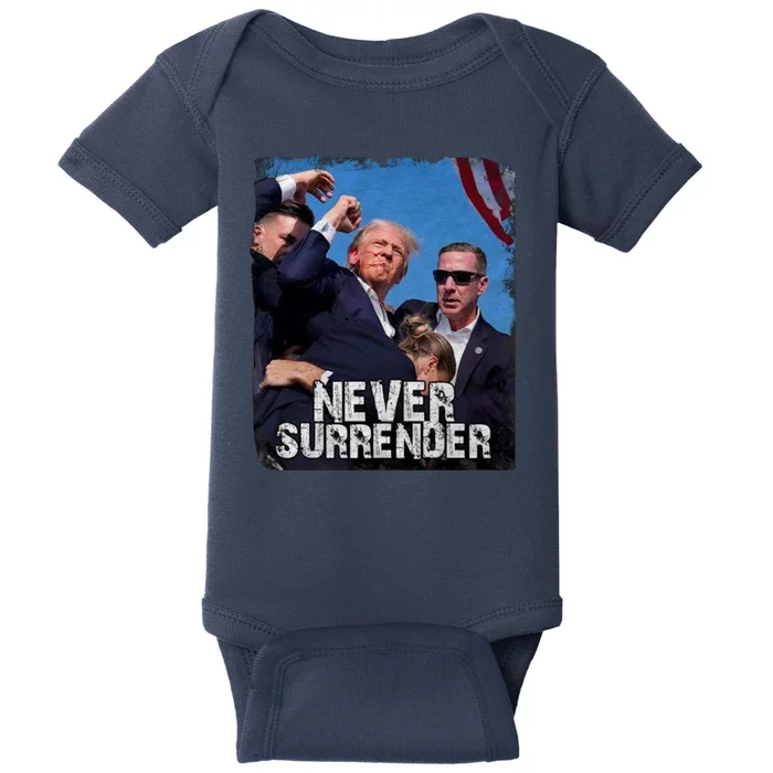 Pray For President Trump Never Surrender Baby Bodysuit