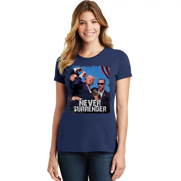 Pray For President Trump Never Surrender Women's T-Shirt