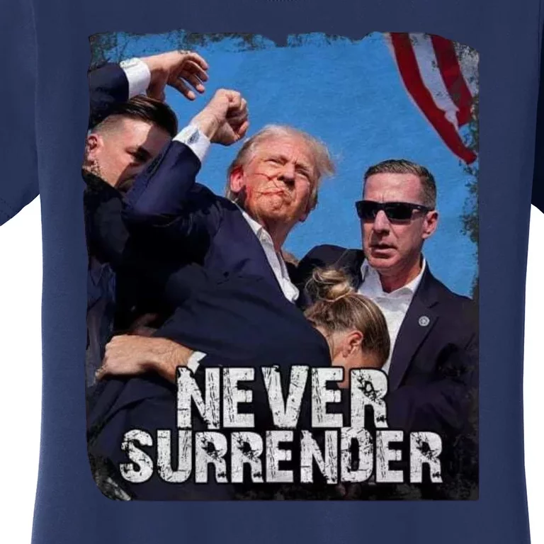 Pray For President Trump Never Surrender Women's T-Shirt