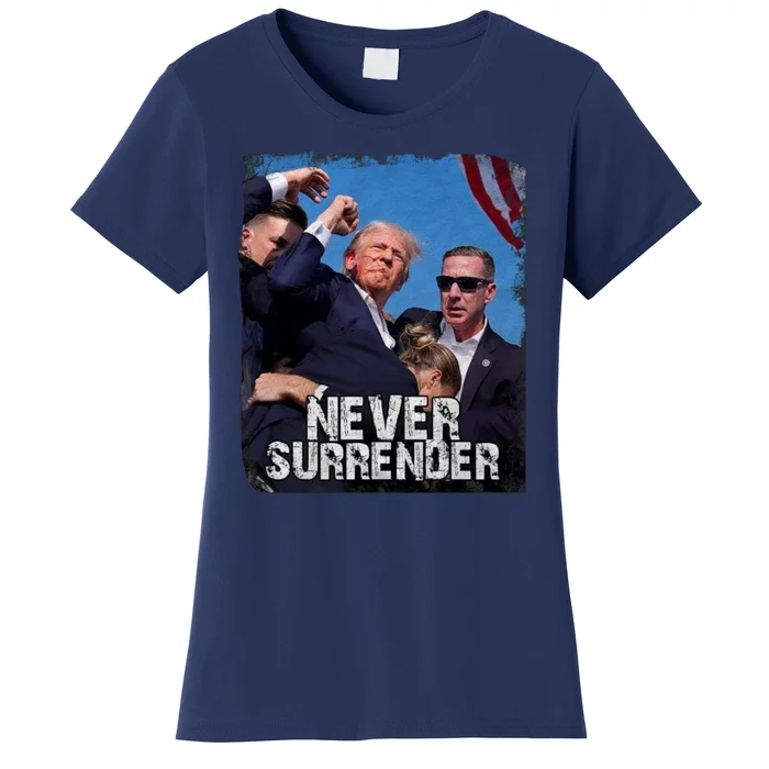 Pray For President Trump Never Surrender Women's T-Shirt