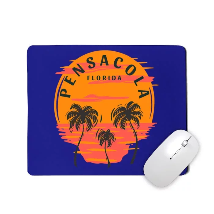 Pensacola Florida Palm Trees Sunset Skull Beach Vacation Gift Mousepad