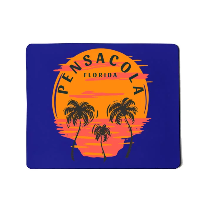 Pensacola Florida Palm Trees Sunset Skull Beach Vacation Gift Mousepad