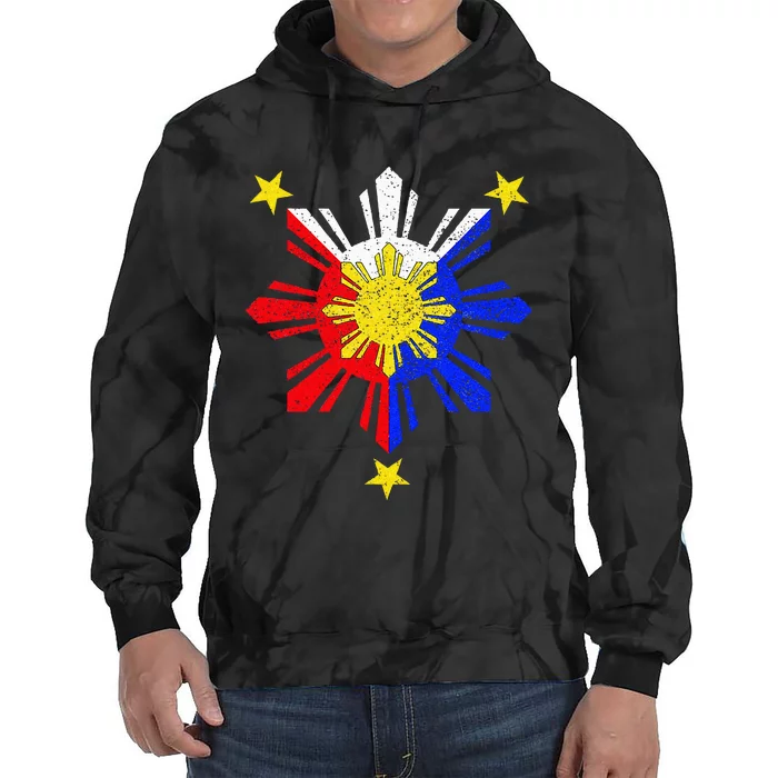 Pinoy Filipino Philippine Flag Sun Tie Dye Hoodie