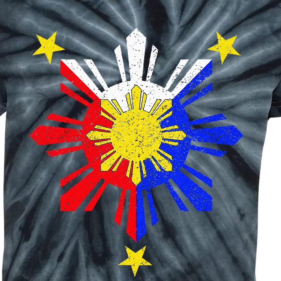 Pinoy Filipino Philippine Flag Sun Kids Tie-Dye T-Shirt