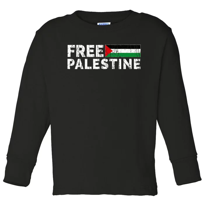 Palestine flag Palestine Free Palestine Gaza Flag Toddler Long Sleeve Shirt