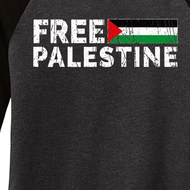 Palestine flag Palestine Free Palestine Gaza Flag Women's Tri-Blend 3/4-Sleeve Raglan Shirt