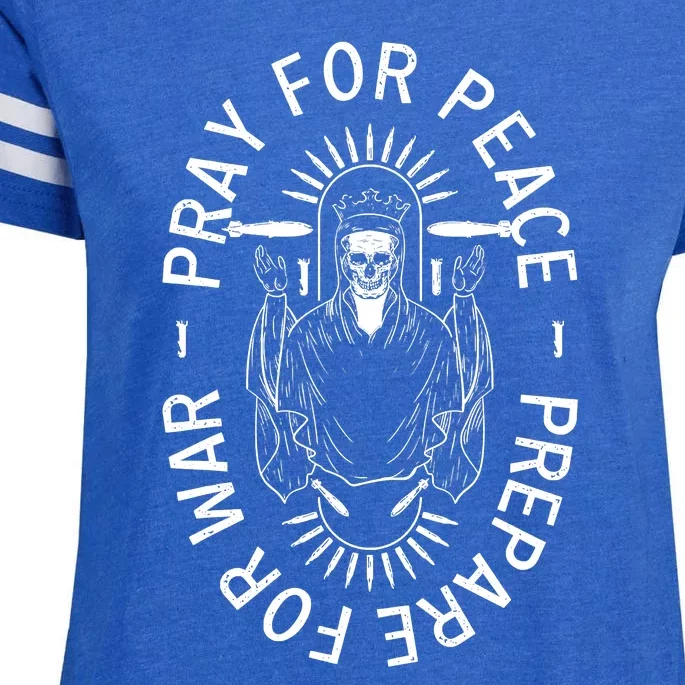 Pray For Peace Prepare For War Enza Ladies Jersey Football T-Shirt